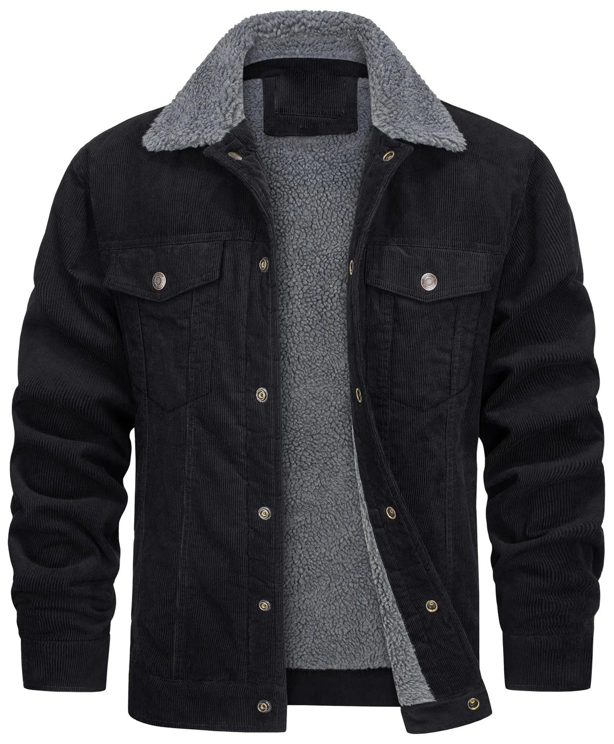 Men's Corduroy-Look Jacket with Sherpa-Style Collar