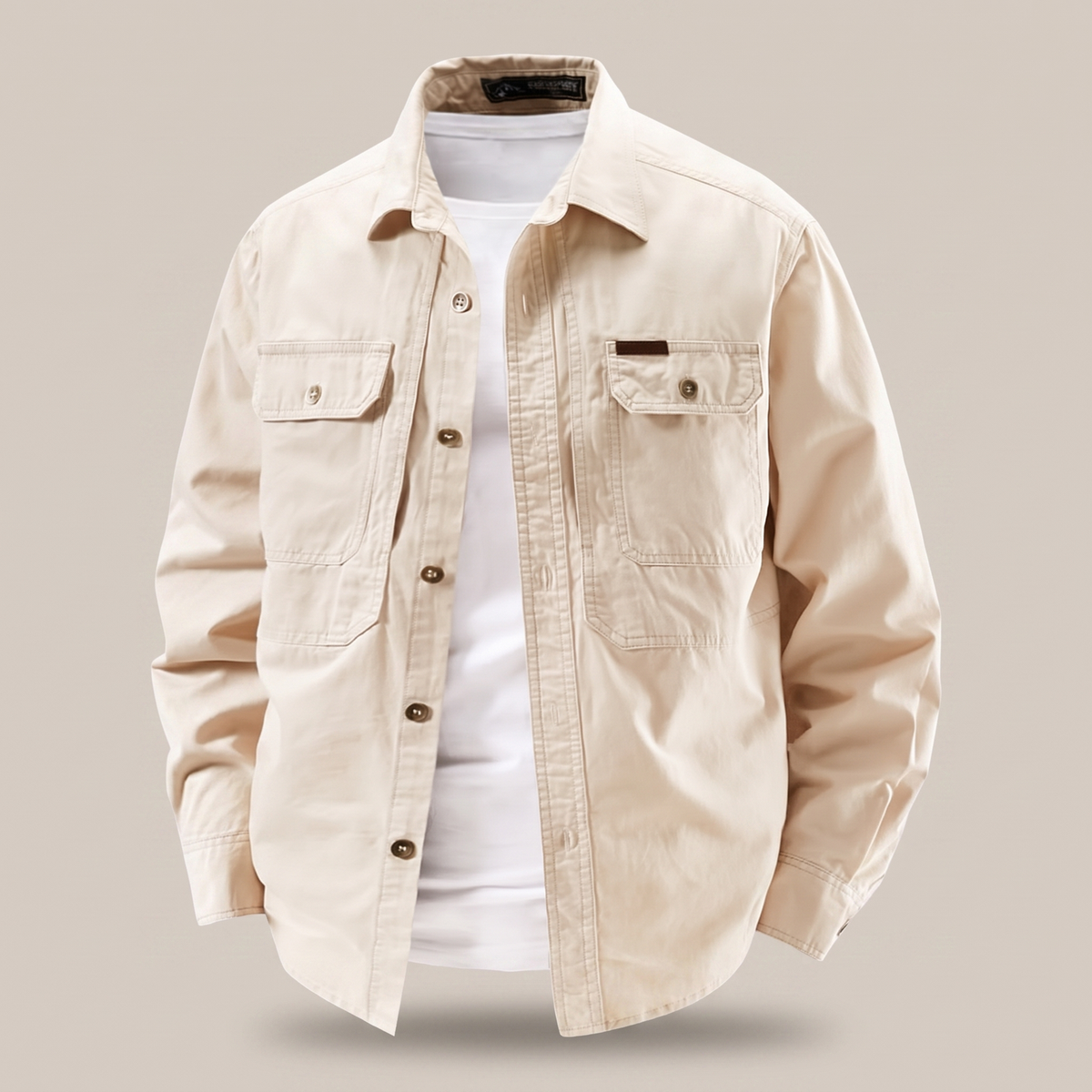 Men’s Utility Overshirt with Button Front