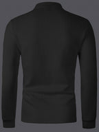 Men’s Textured Long Sleeve Henley Shirt
