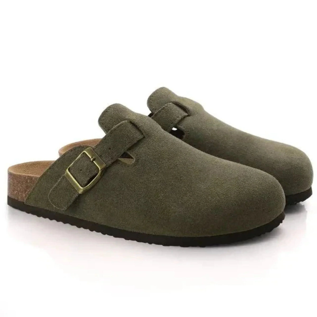 Men's Casual Slip-On Clogs with Buckle Strap