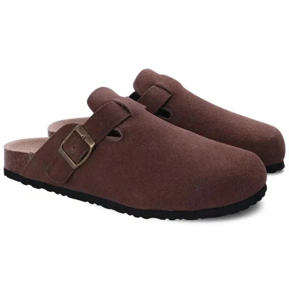 Men's Casual Slip-On Clogs with Buckle Strap
