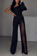 Women's One Shoulder Wide Leg Jumpsuit