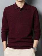 Men’s Long Sleeve Polo Shirt with Buttons