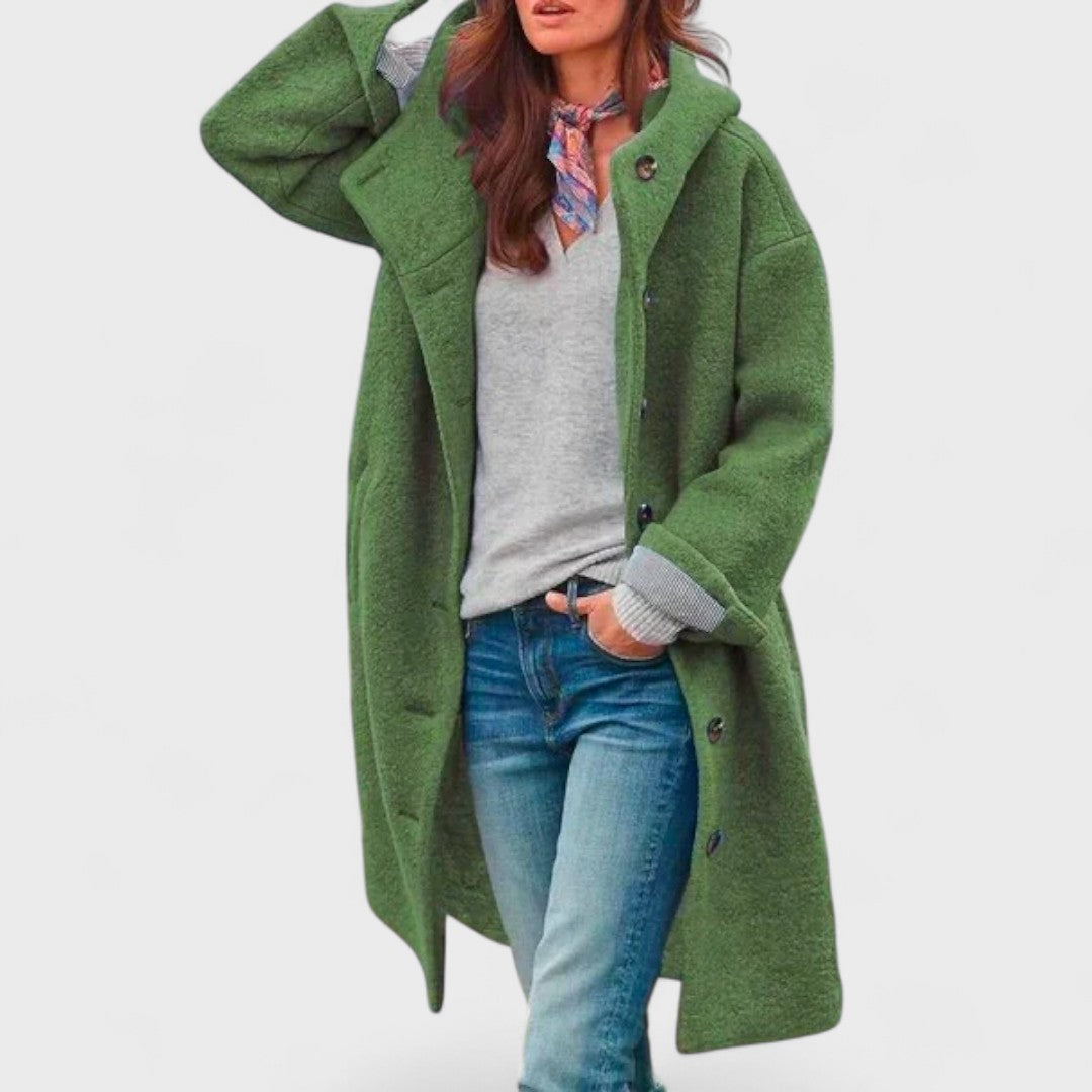 Women’s Longline Coat with Stand Collar