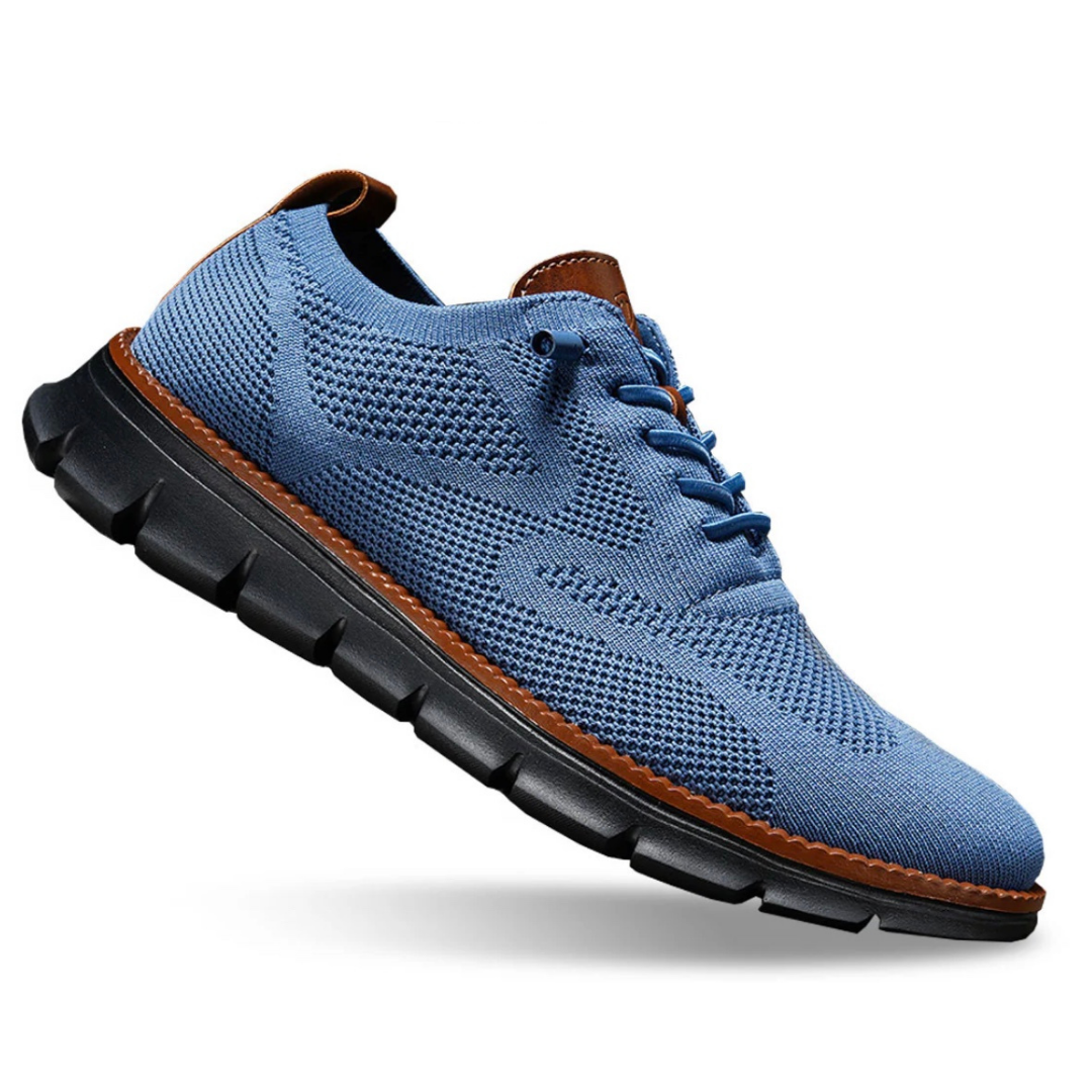 Men's Knit Lace-Up Sneakers with Flexible Sole