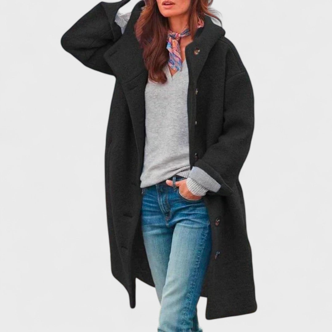 Women’s Longline Coat with Stand Collar