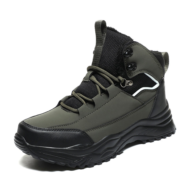 Men's Fur-Trimmed Lace-Up Ankle Boots