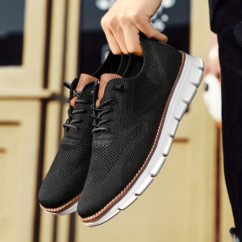 Men's Knit Low-Top Sneakers with Chunky Soles