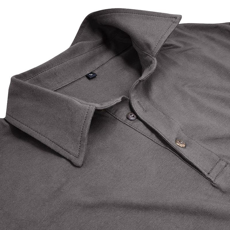 Men's Long Sleeve Polo Shirt With Collar