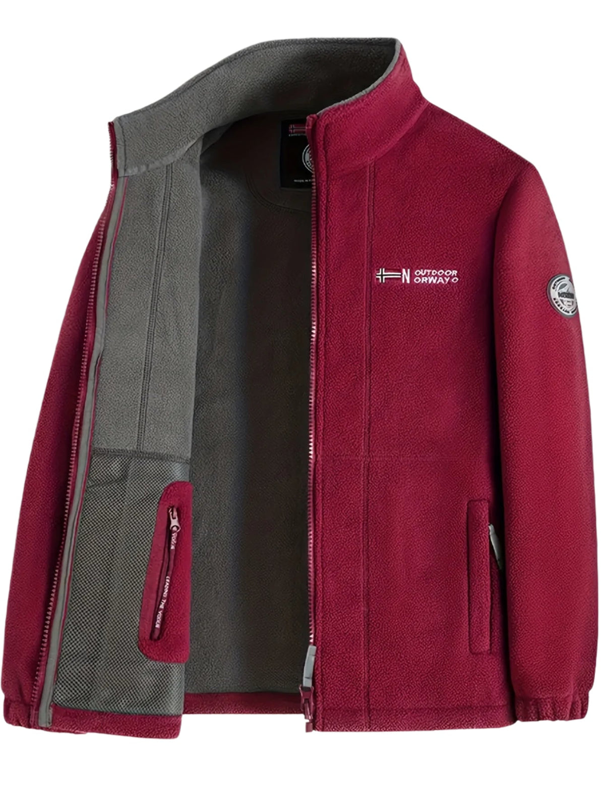 Men’s Full Zip Fleece Jacket with Stand Collar