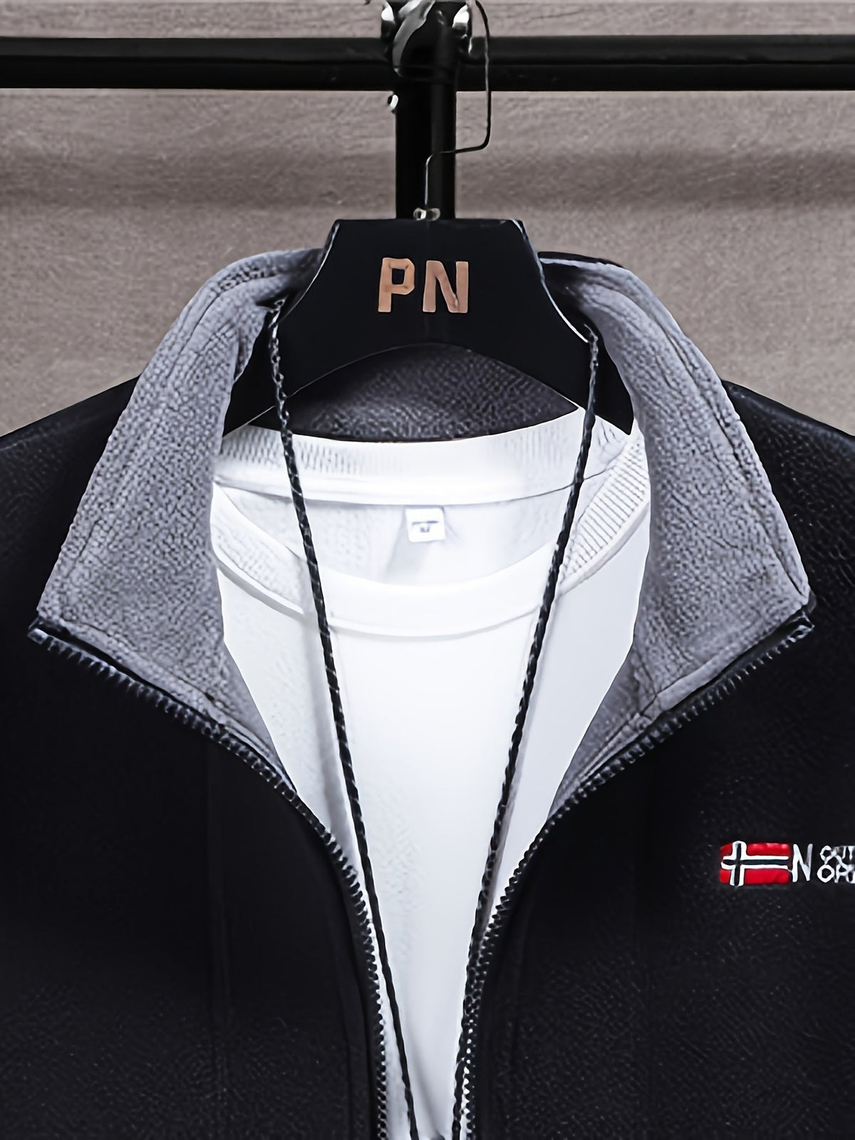 Men’s Full Zip Fleece Jacket with Stand Collar