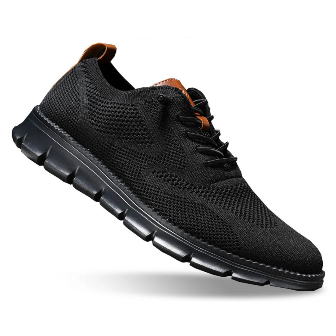 Men's Knit Lace-Up Sneakers with Flexible Sole