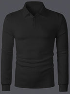 Men’s Textured Long Sleeve Henley Shirt