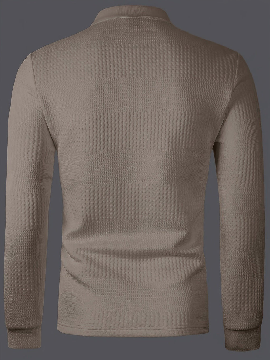 Men’s Textured Long Sleeve Henley Shirt
