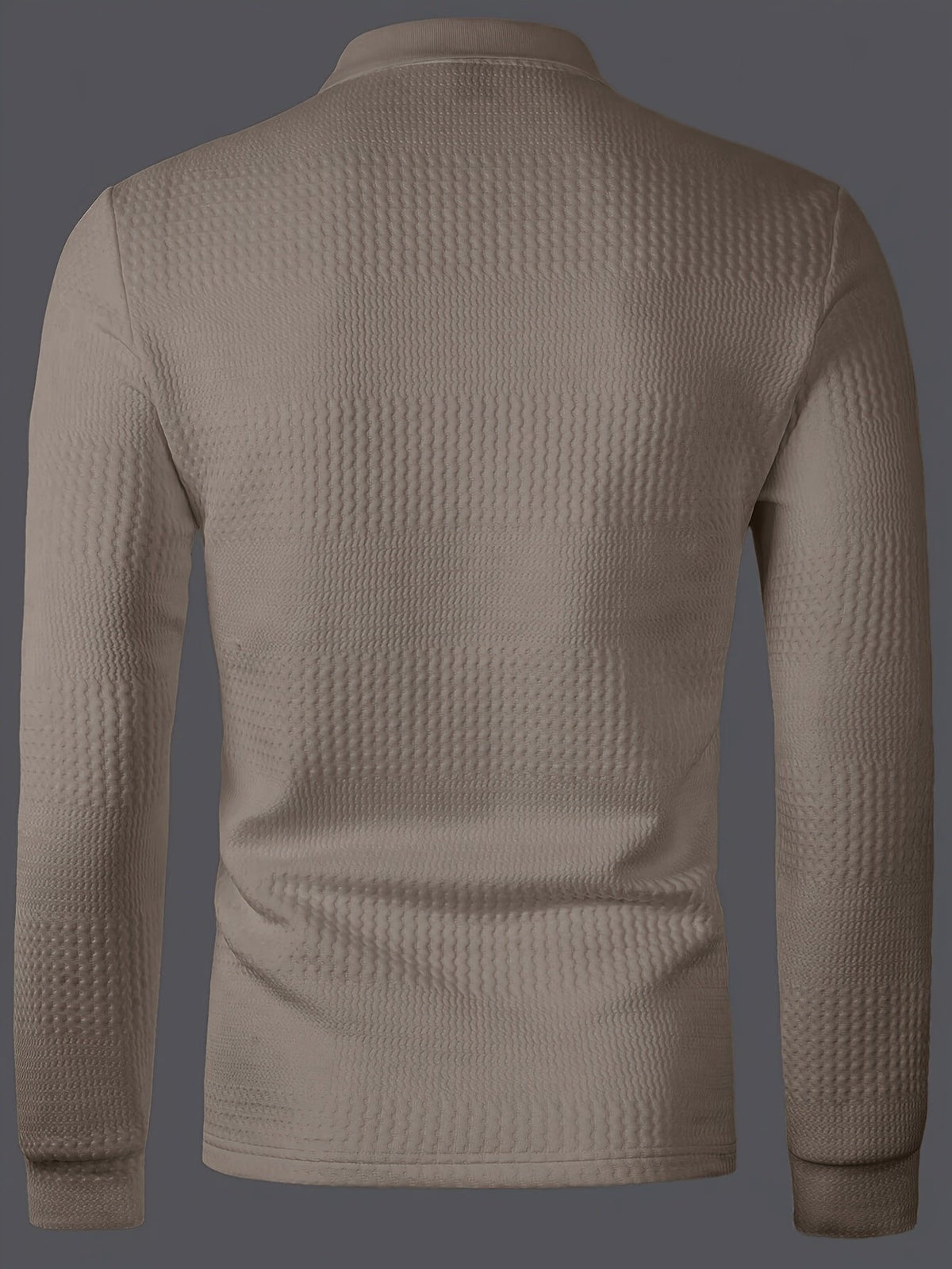 Men’s Textured Long Sleeve Henley Shirt
