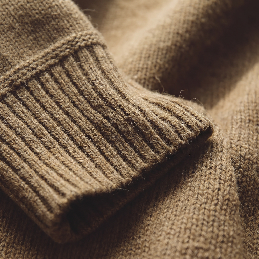 Men's Crewneck Knit Sweater with Elbow Patches