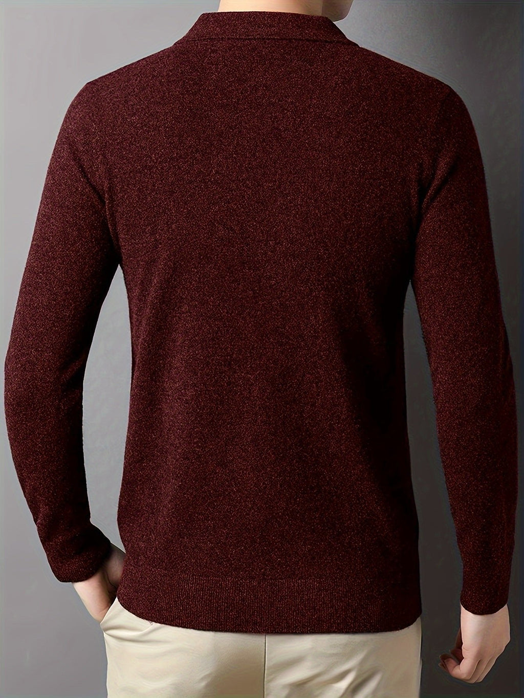 Men’s Long Sleeve Polo Shirt with Buttons