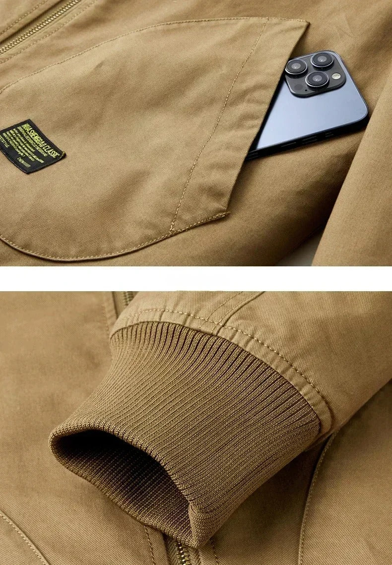 Men's Sherpa-Look Lined Zip-Up Bomber Jacket