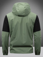 Men's Hooded Colorblock Zip-Up Jacket