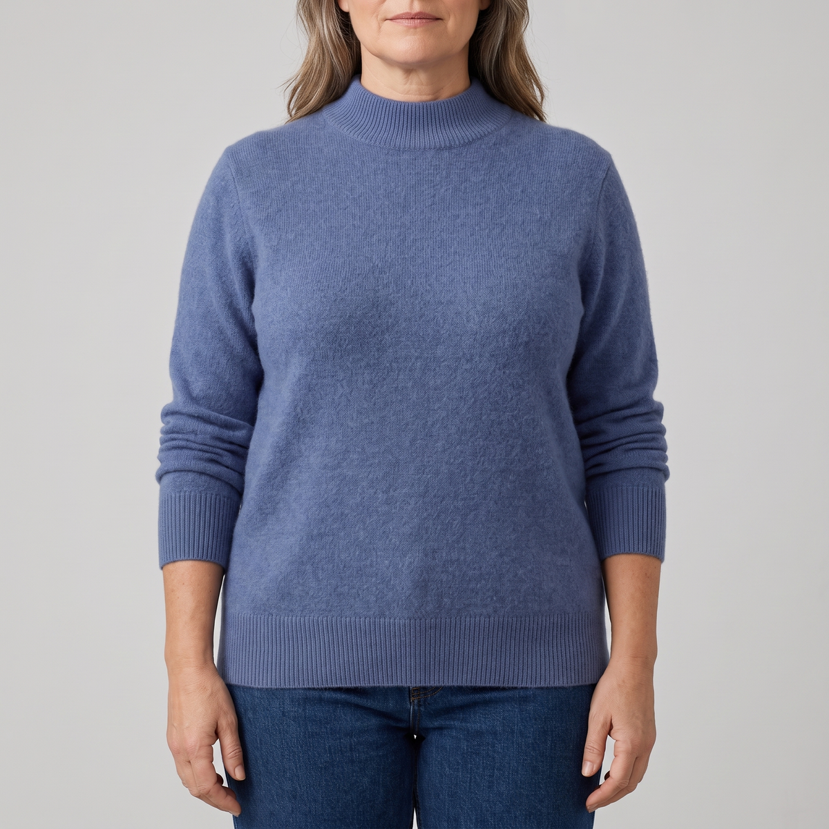 Women's Ribbed Mock Neck Knit Sweater