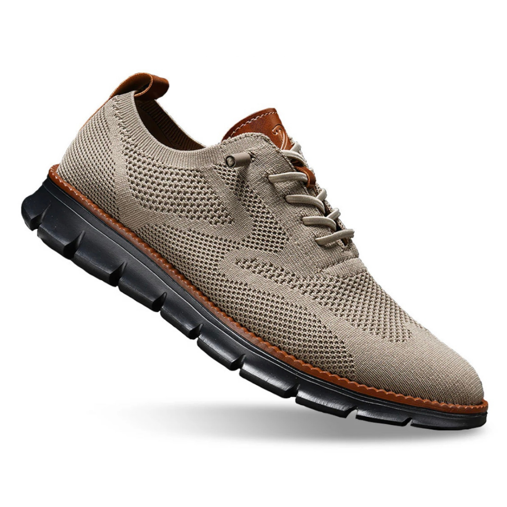 Men's Knit Lace-Up Sneakers with Flexible Sole