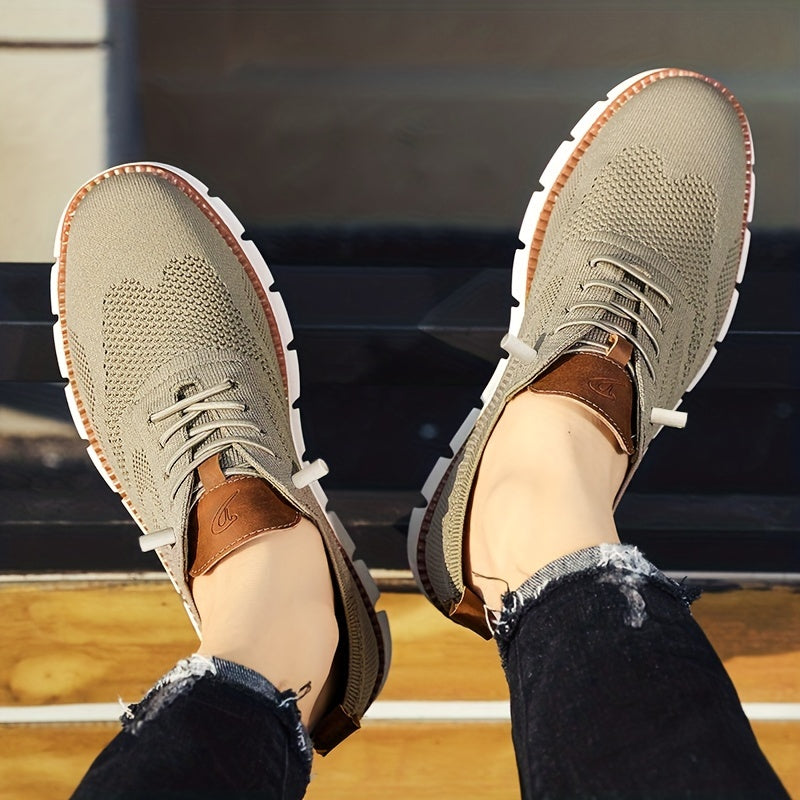 Men's Knit Low-Top Sneakers with Chunky Soles
