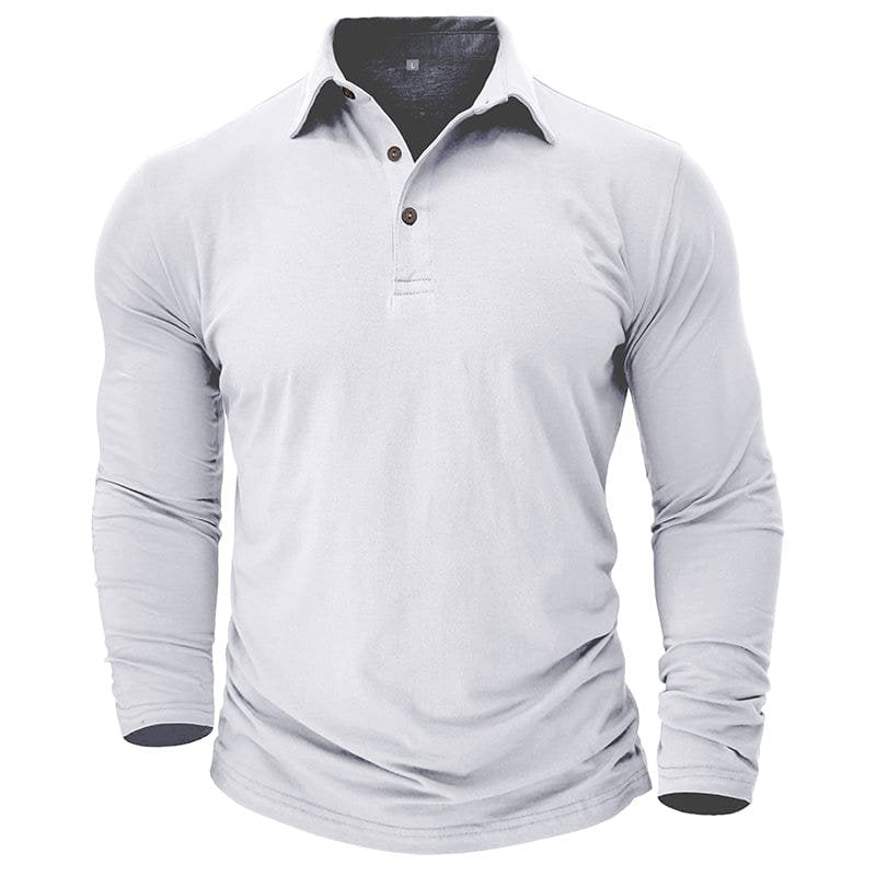 Men's Long Sleeve Polo Shirt With Collar