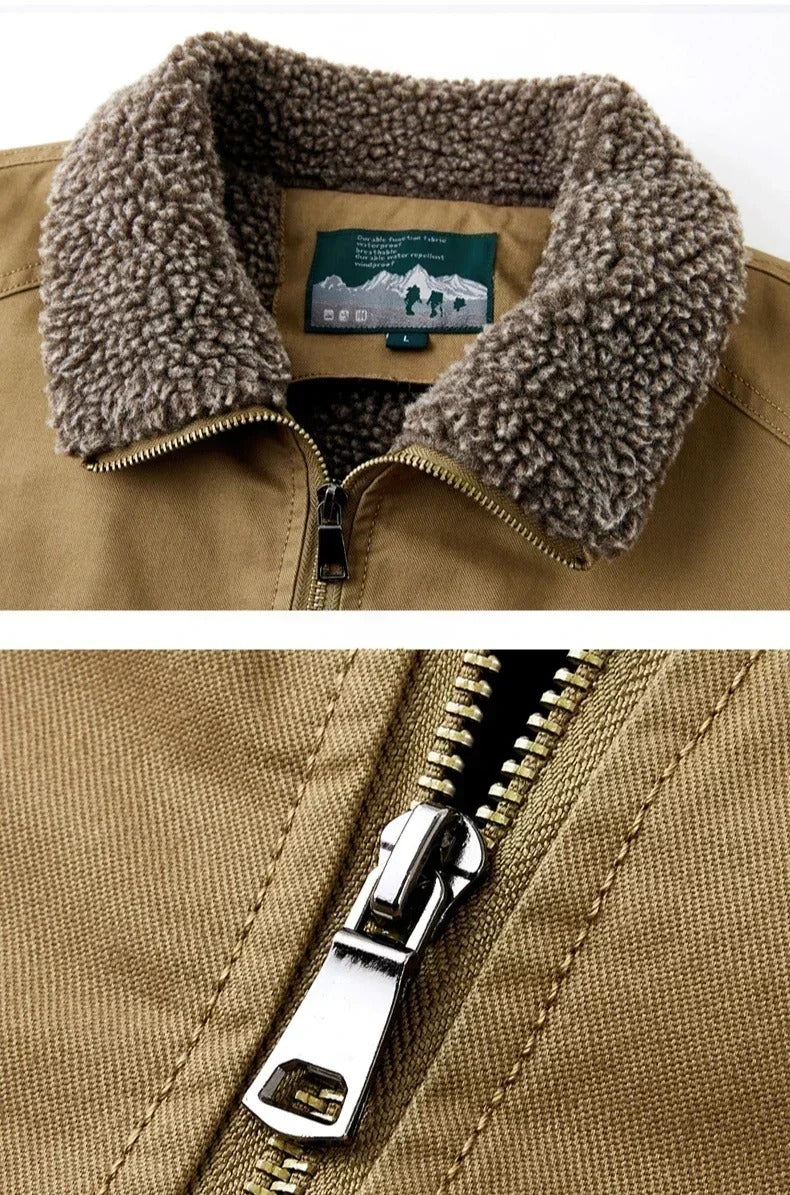Men's Sherpa-Look Lined Zip-Up Bomber Jacket