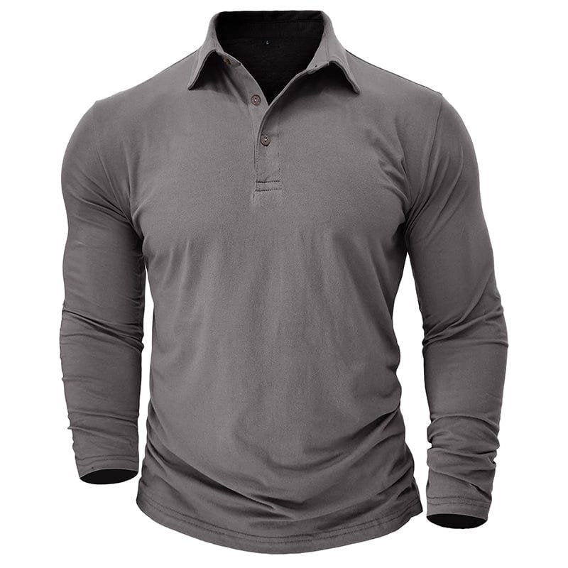 Men's Long Sleeve Polo Shirt With Collar
