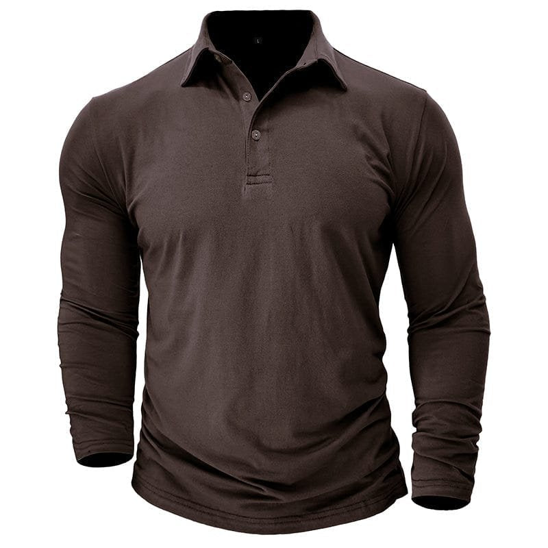 Men's Long Sleeve Polo Shirt With Collar