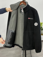 Men’s Full Zip Fleece Jacket with Stand Collar