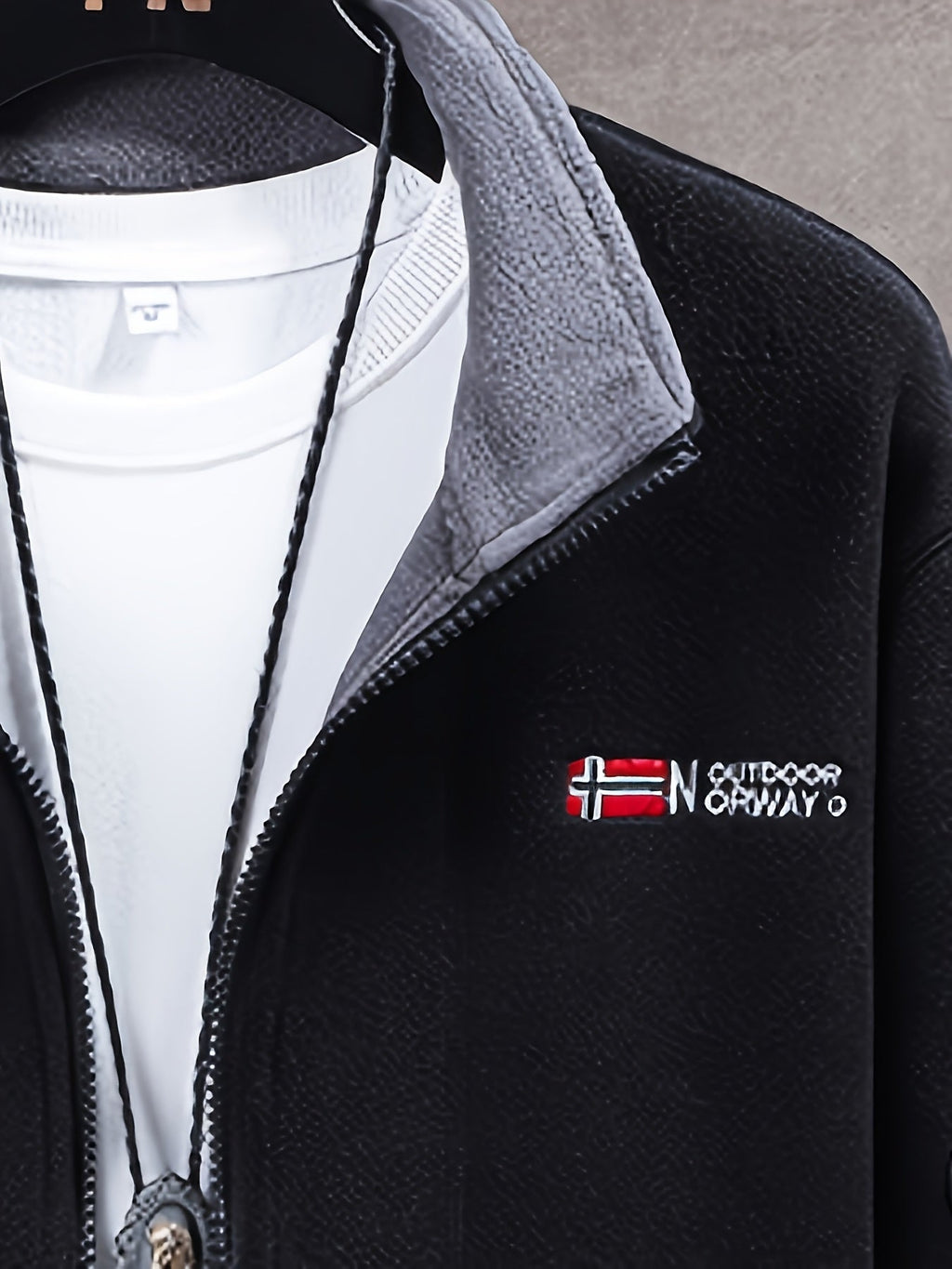 Men’s Full Zip Fleece Jacket with Stand Collar
