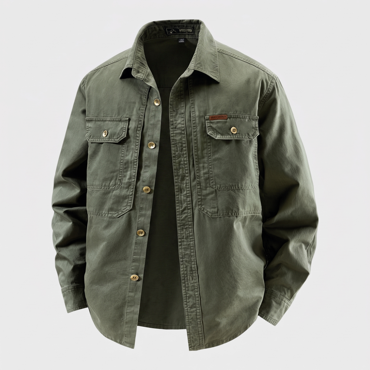 Men’s Utility Overshirt with Button Front