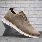 Men's Knit Lace-Up Sneakers with Flexible Sole