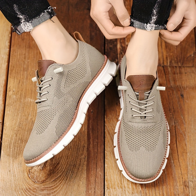 Men's Knit Low-Top Sneakers with Chunky Soles