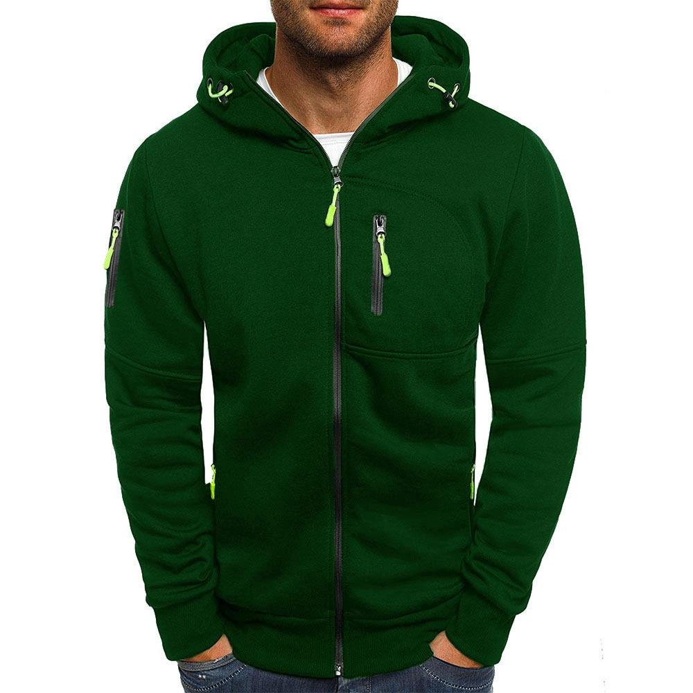 Men's Full-Zip Hoodie With Zippered Pockets