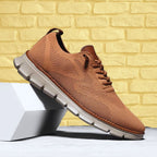 Men's Knit Lace-Up Sneakers with Flexible Sole
