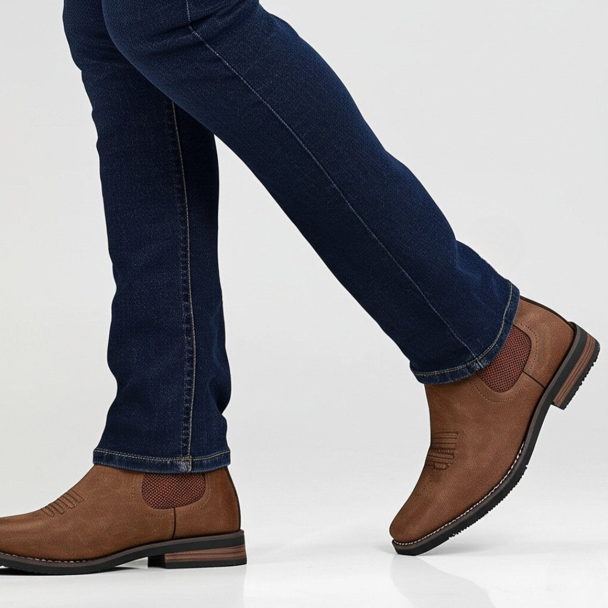 Men's Chelsea Ankle Boots With Elastic Side Panels