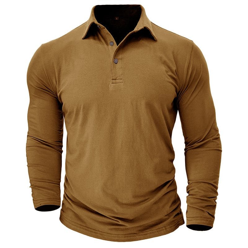 Men's Long Sleeve Polo Shirt With Collar
