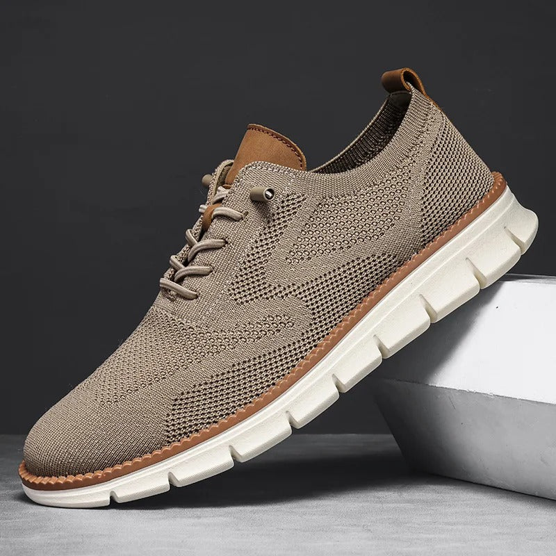 Men's Textured Knit Sneakers with Segmented Soles