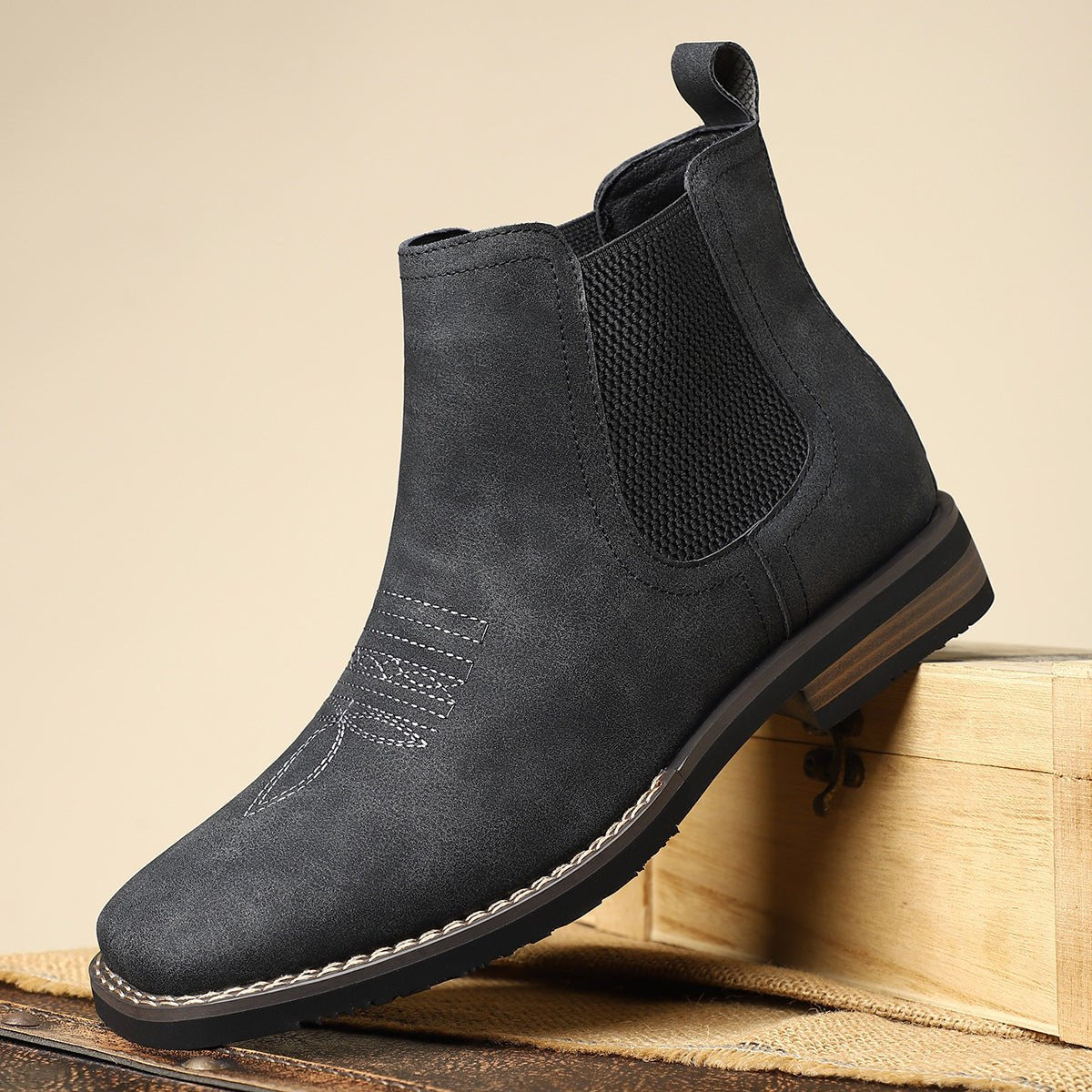 Men's Chelsea Ankle Boots With Elastic Side Panels