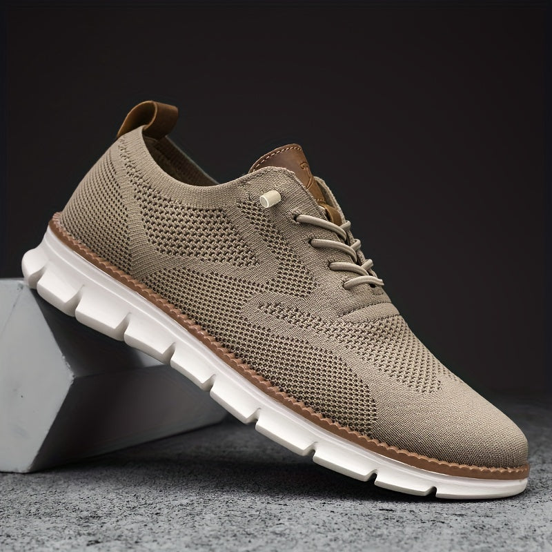 Men's Knit Low-Top Sneakers with Chunky Soles