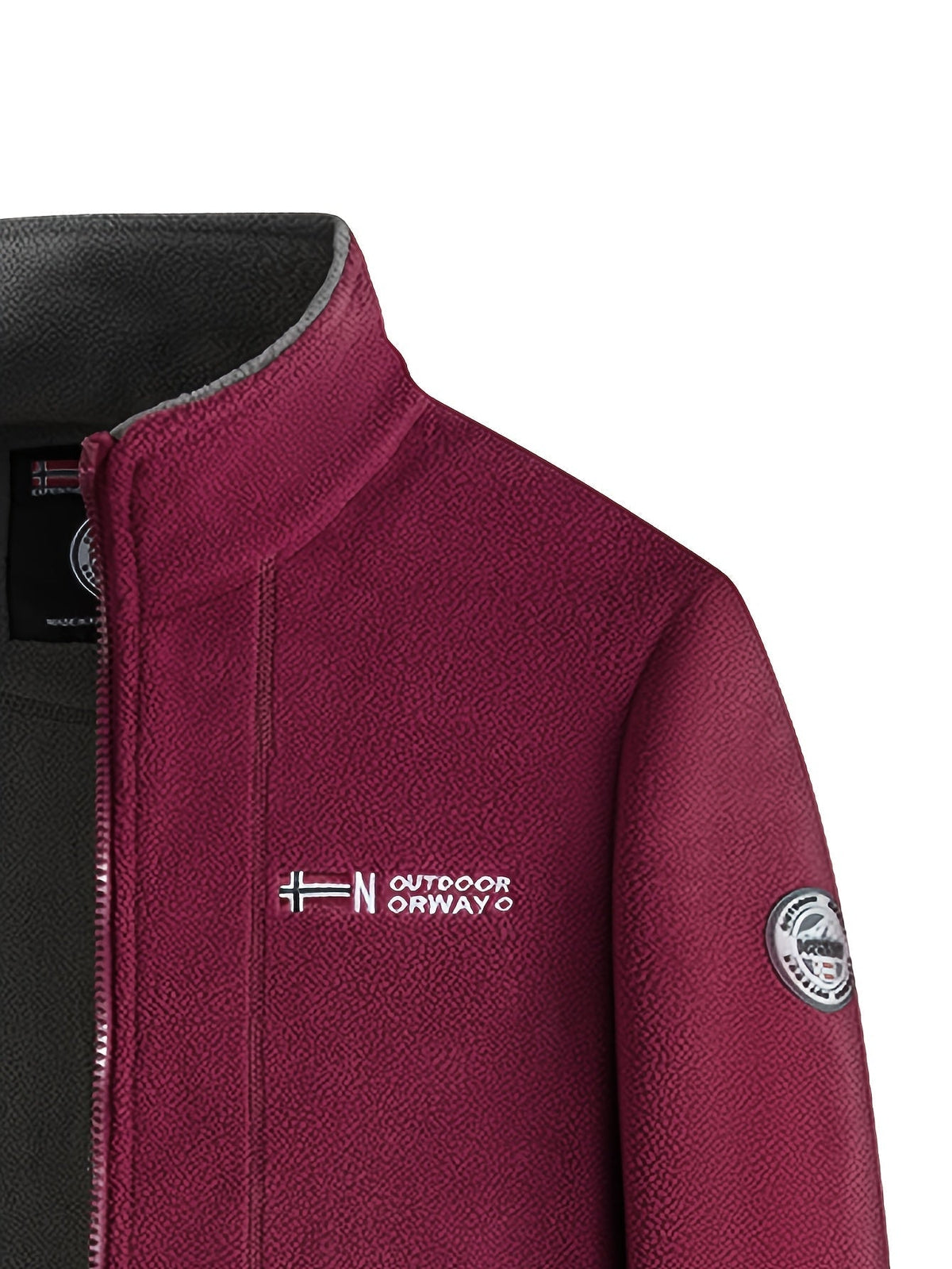 Men’s Full Zip Fleece Jacket with Stand Collar