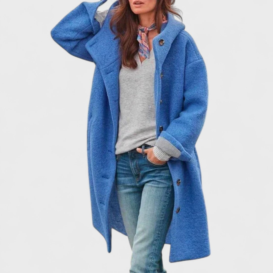 Women’s Longline Coat with Stand Collar