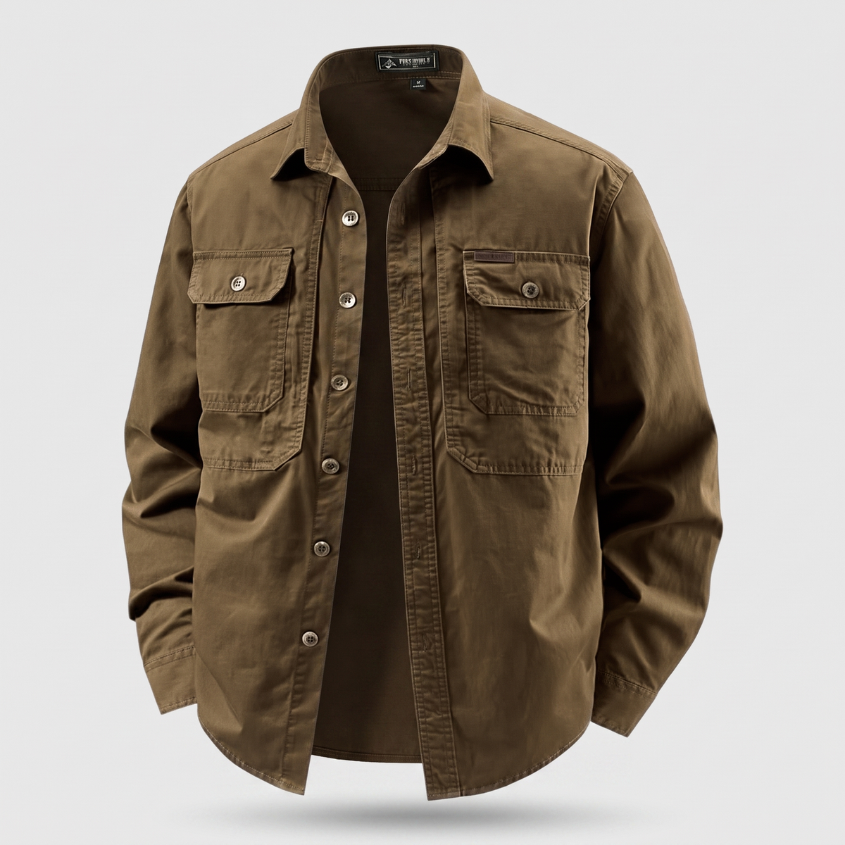 Men’s Utility Overshirt with Button Front