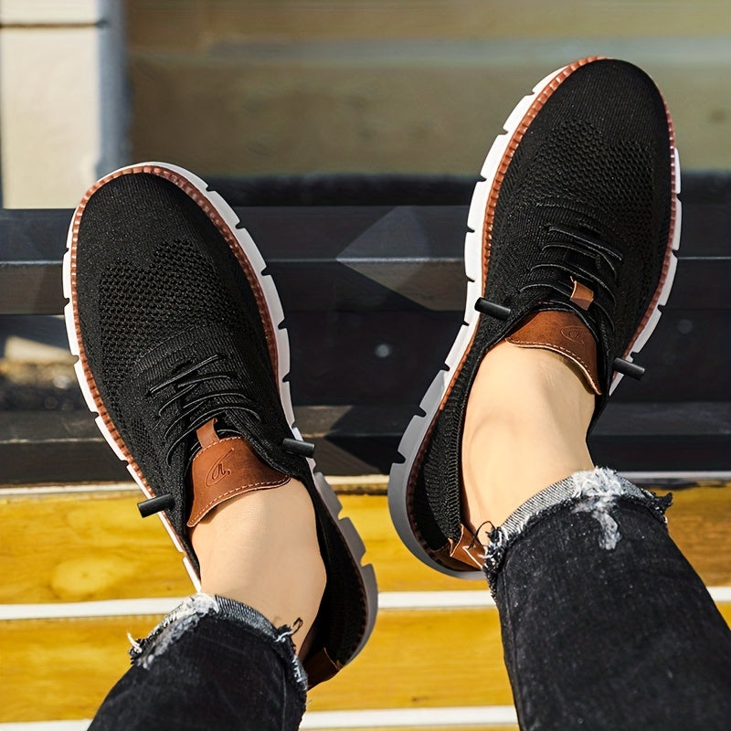 Men's Knit Low-Top Sneakers with Chunky Soles