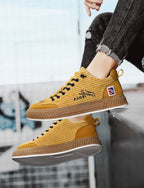 Men's Casual Lace-Up Sneakers with Textured Uppers
