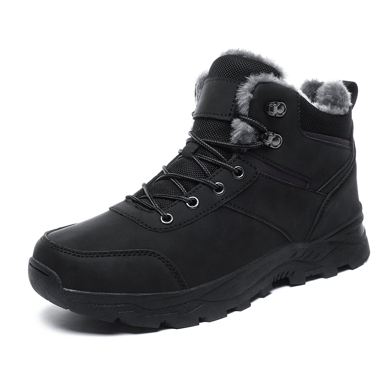 Men's Fur-Trimmed Lace-Up Ankle Boots