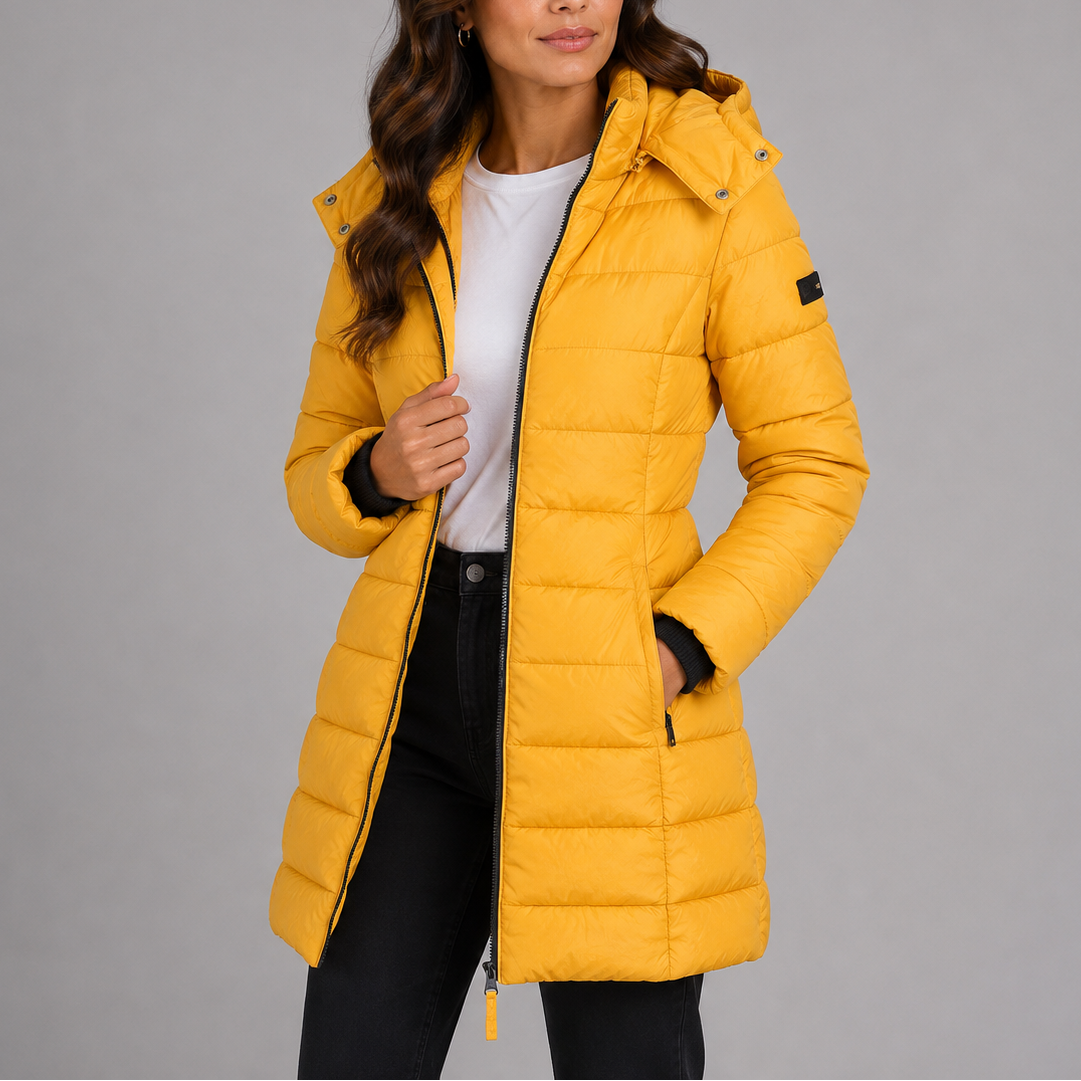 Women's Long Hooded Quilted Puffer Coat