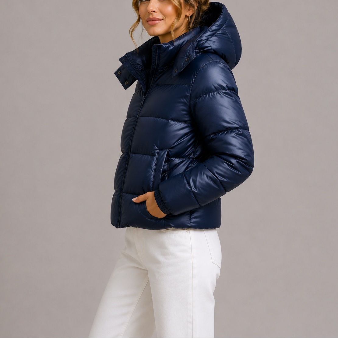 Women's Hooded Short Quilted Puffer Jacket
